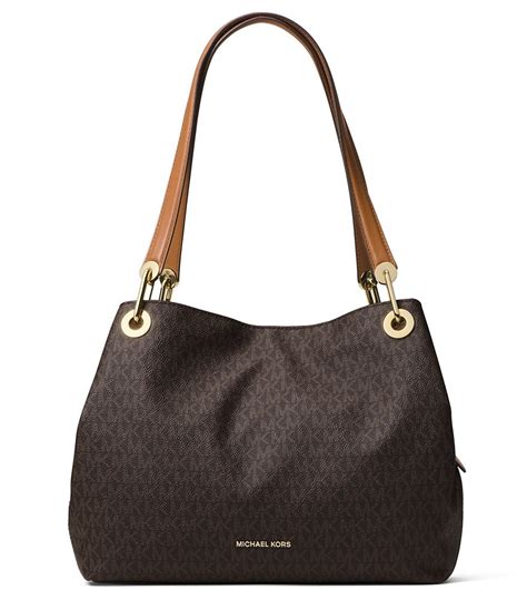 michael kors raven shoulder tote|raven large leather shoulder bag.